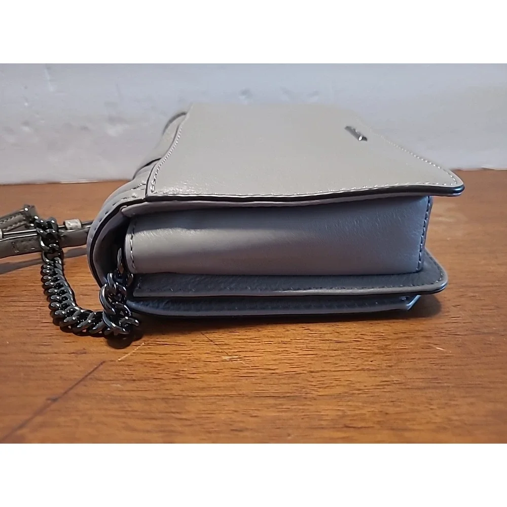 Rebecca Minkoff Chevron Quilted Love Crossbody Leather‎ Bag Graphite